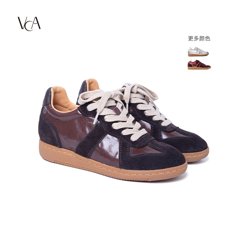 VCA 5CM内增高 女鞋休闲鞋百搭复古潮鞋厚底德训鞋低帮潮流ins