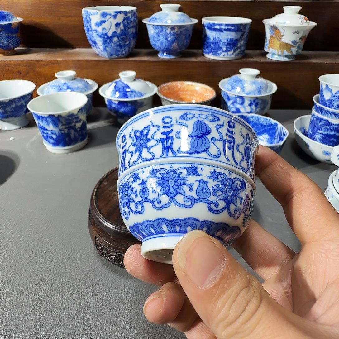 泥塑主人杯手工手绘