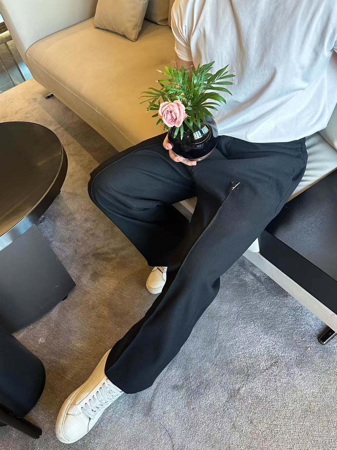 男士纯色舒适长裤