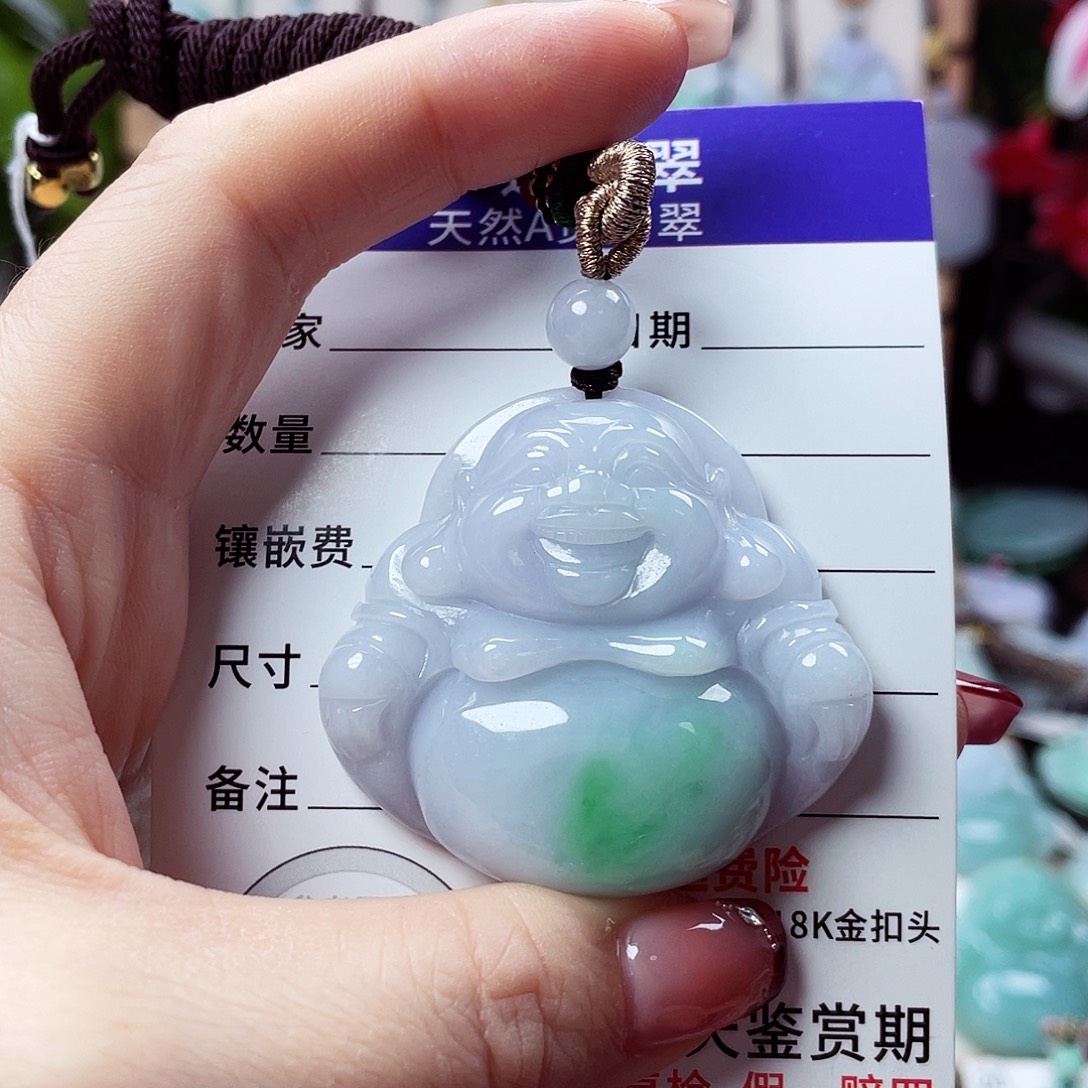 翡翠未镶嵌颈饰佛公07