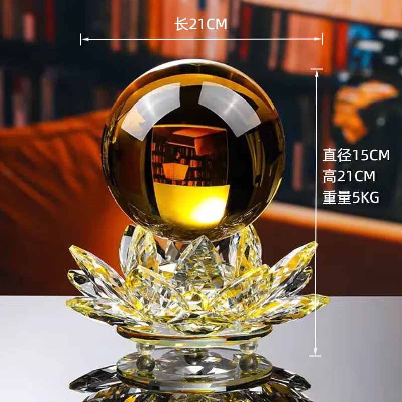 超大黄色水晶球   个性客厅电视柜玄关酒柜家居装饰品