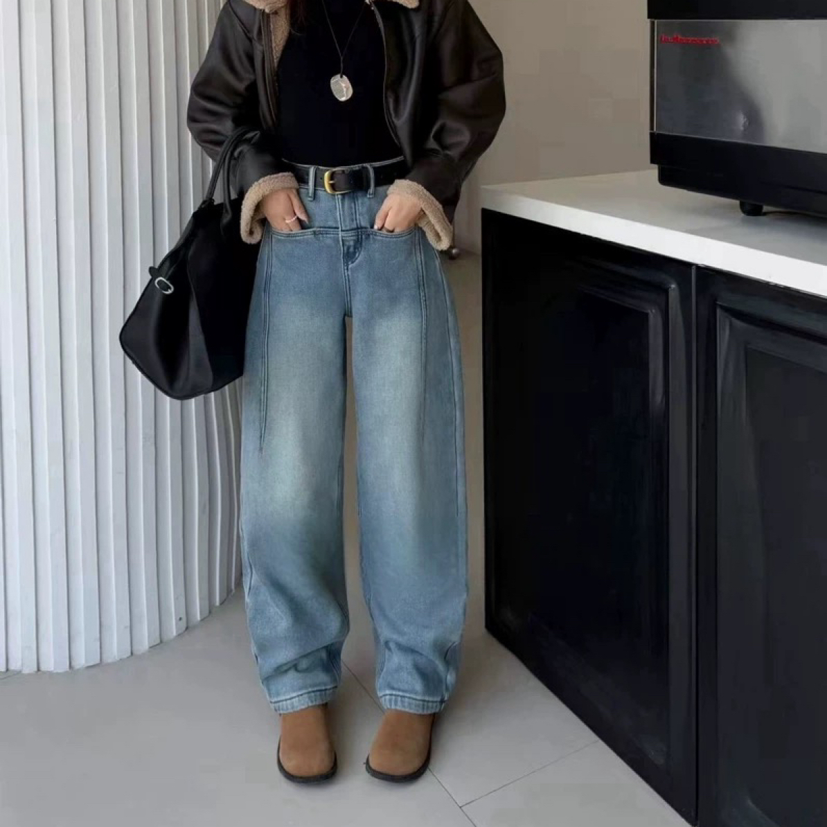 深圳南油（植绒加厚）显瘦弯刀牛仔裤99150