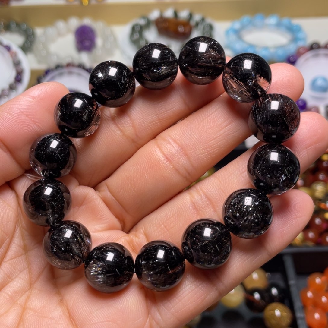 水晶手链未镶嵌黑发晶15+m