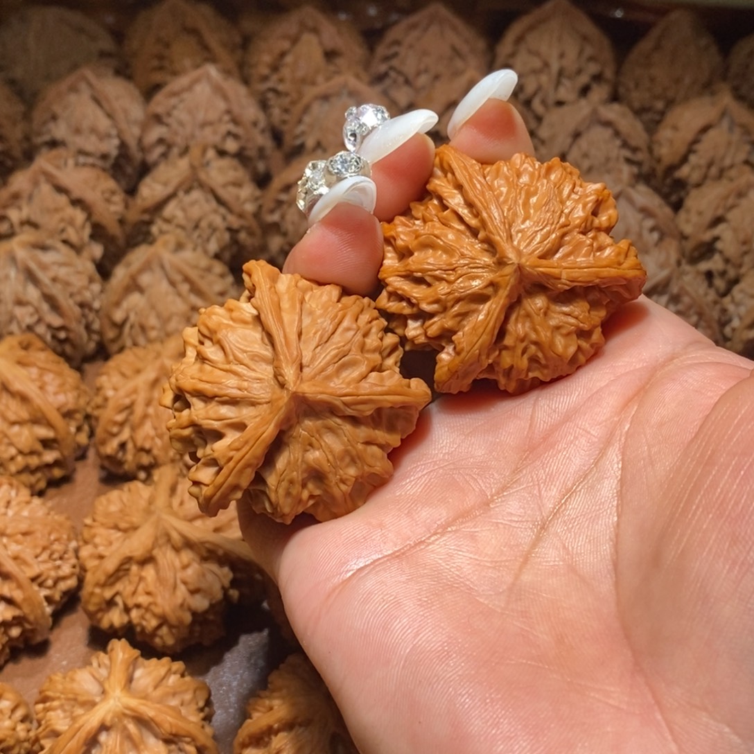 明***天盘山文玩核桃手把件