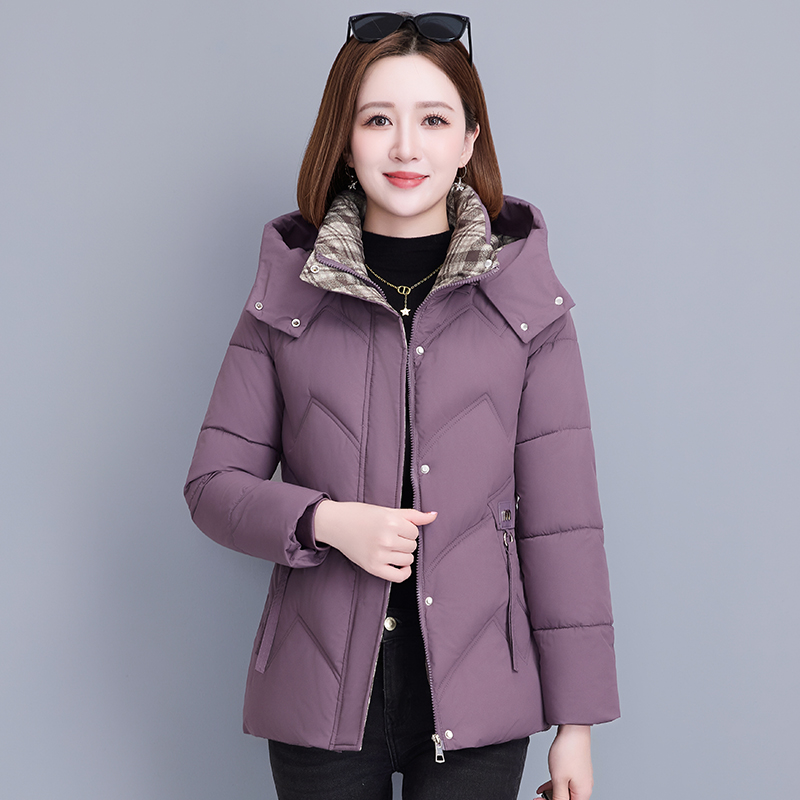 短款棉服女士冬季时尚大码加厚保暖外套妈妈款修身棉衣中老年棉袄