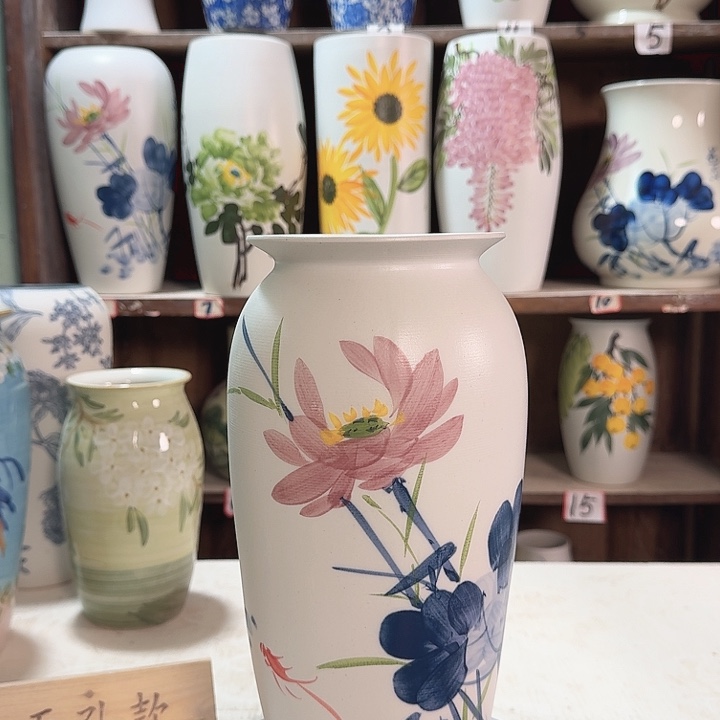 陶高32青花荷花巍巍陶瓷