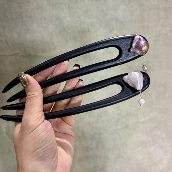 黑檀木巴洛克簪丸子头神器多样性发一