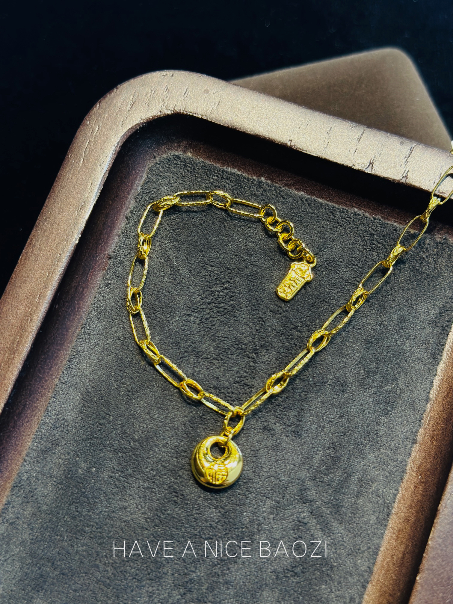 坠链均足银 银铸金手链 福袋手链 精致 简约 百搭小众