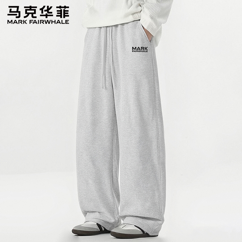 马克华菲弯刀休闲裤子男2026春秋季宽松阔腿运动卫裤垂感直筒裤女