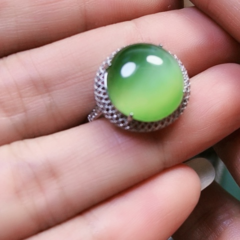 和田玉银S925镶嵌挂件