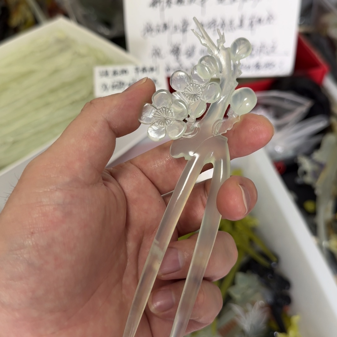 岫玉发饰未镶嵌明君玉簪就是好看