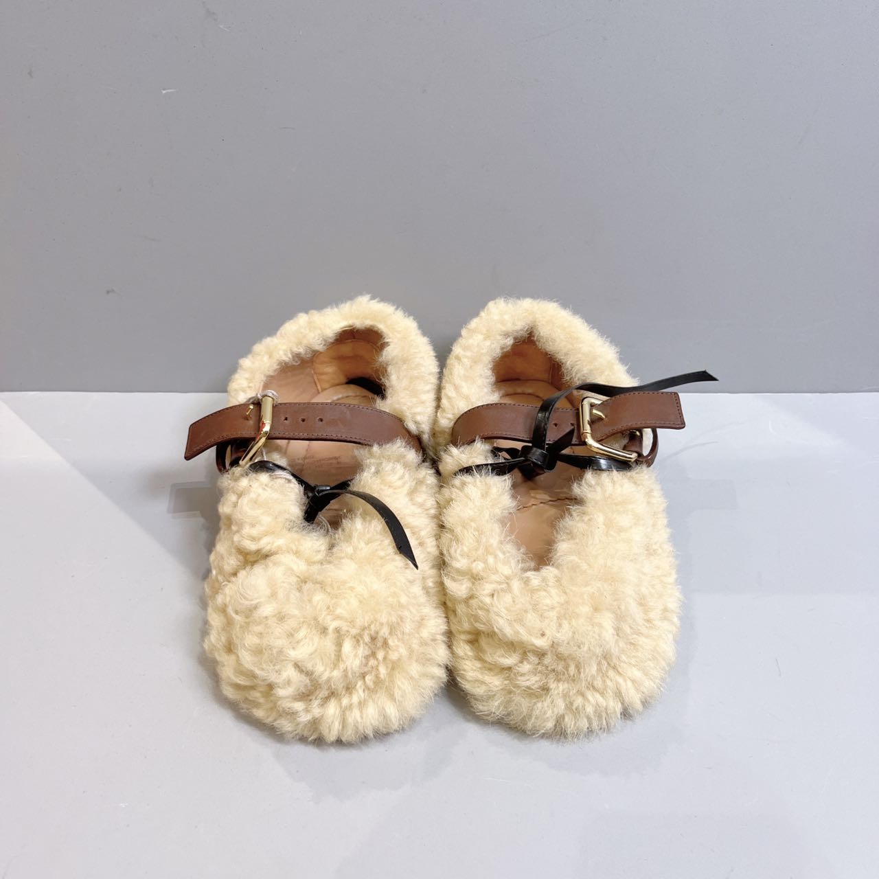 未使用 MARNI 可爱泰迪毛毛鞋 浅咖色 36码