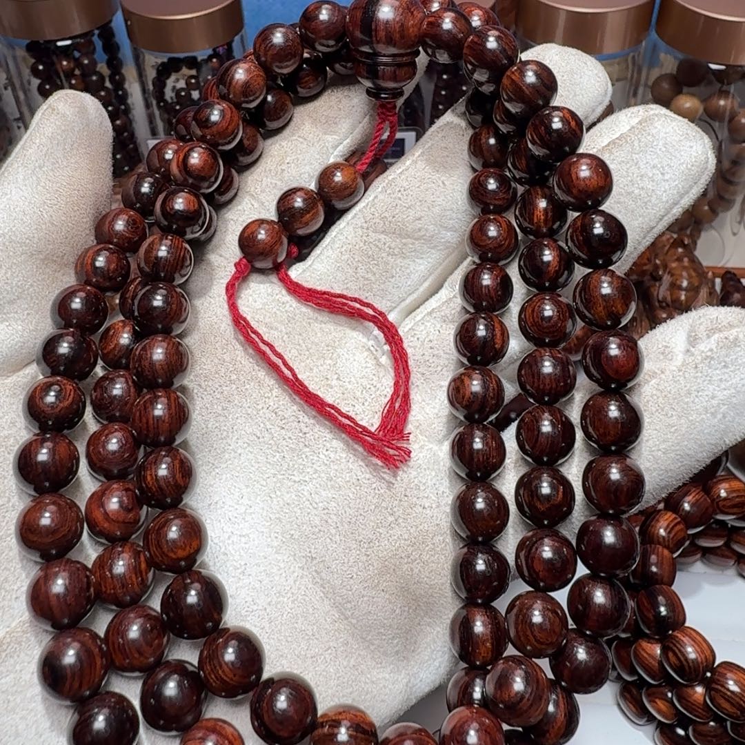 黄花梨/降香黄檀手串/手链海南黄花梨精工10✖️108紫油梨大黑线