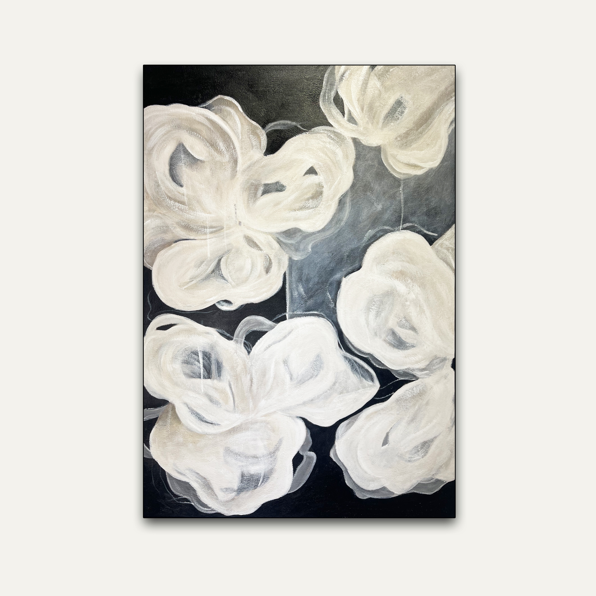 【棉花糖】80*120手绘抽象油画客厅背景墙装饰壁画