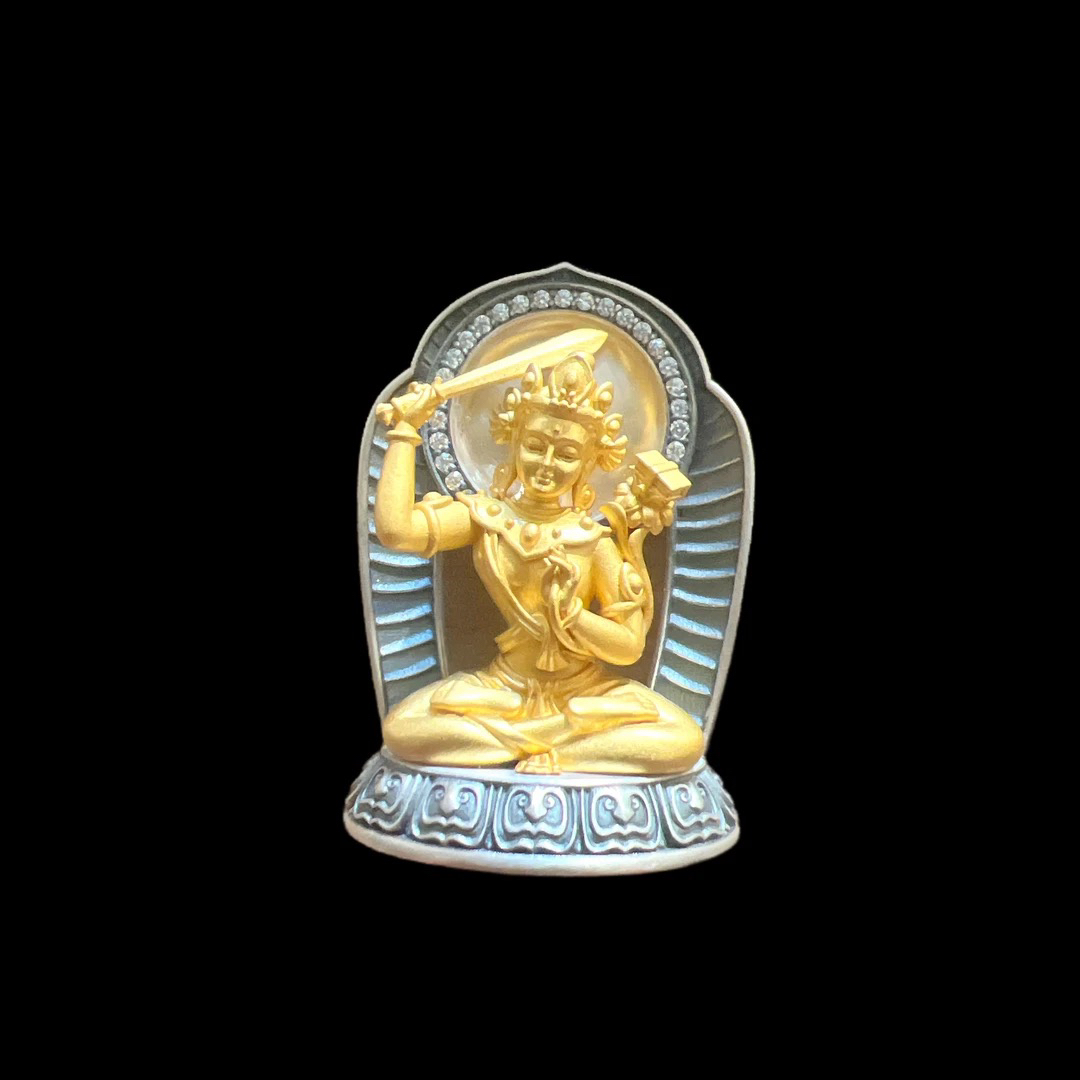 吊坠925银 V7300银吊坠（文殊）孤品