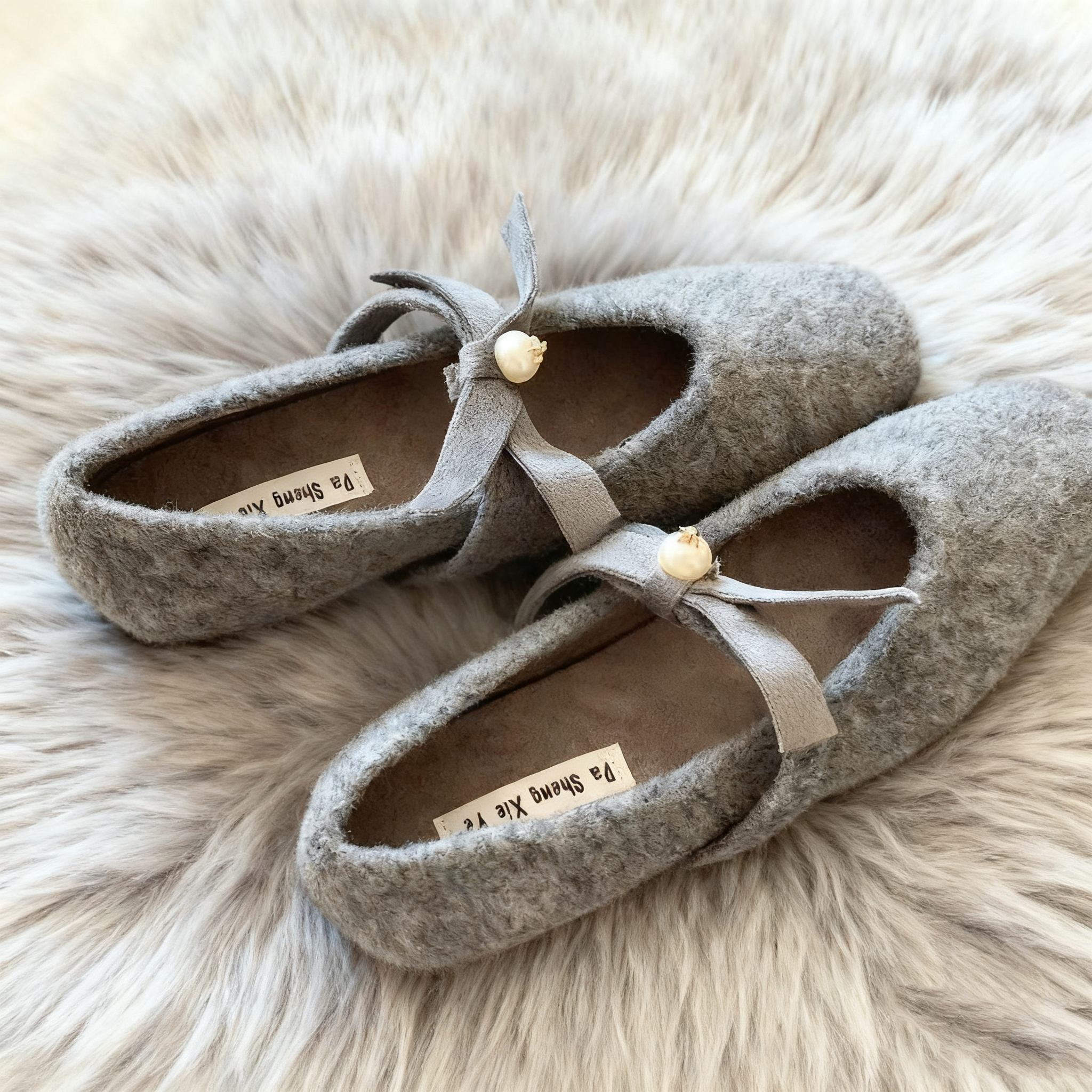 优雅！温柔！智性灰~INS老钱千金毛呢玛丽珍鞋女2025秋冬气质单鞋