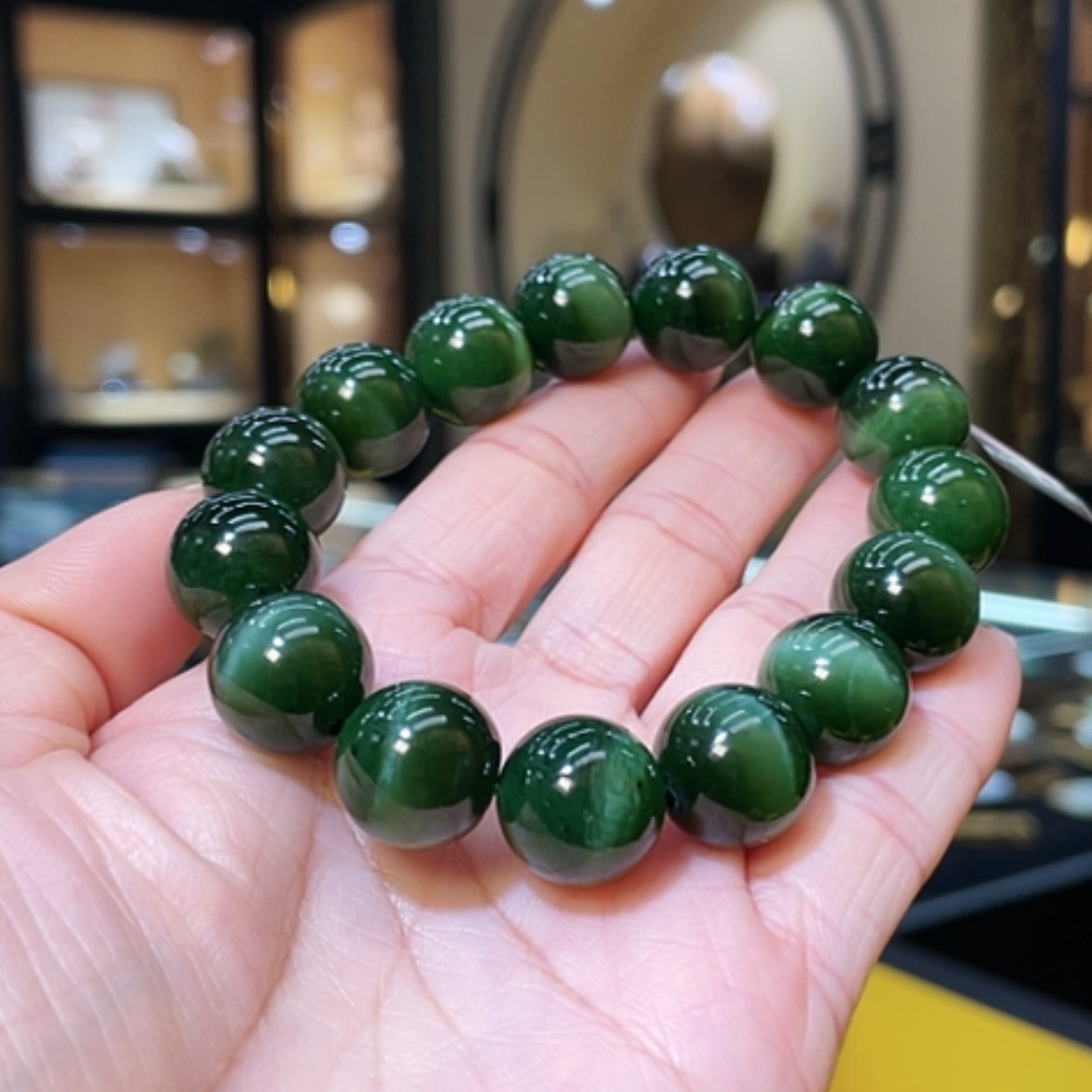 【闪购商品】和田玉手串未镶嵌14mm圆珠