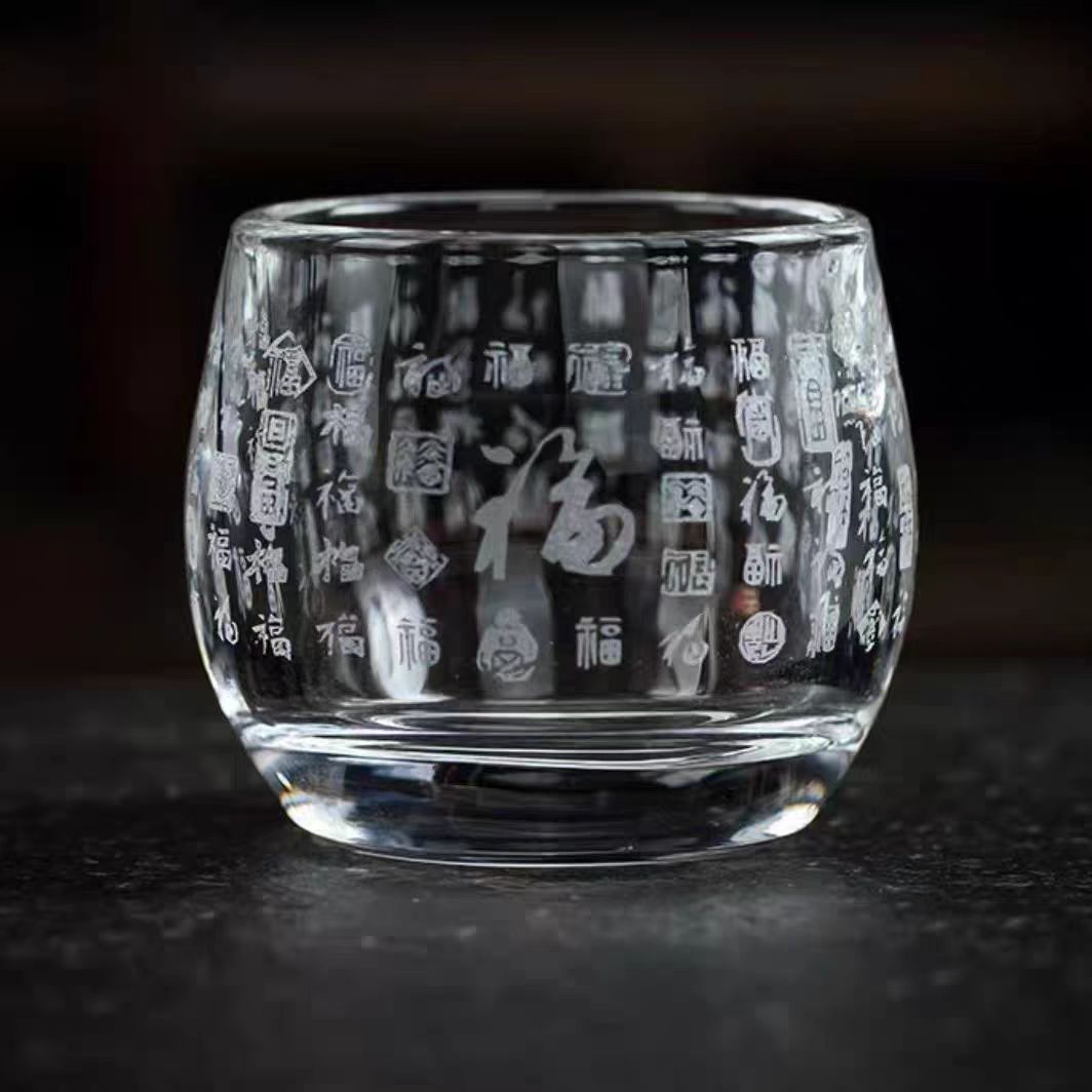 A3-透明百福琉璃茶杯（众）-148