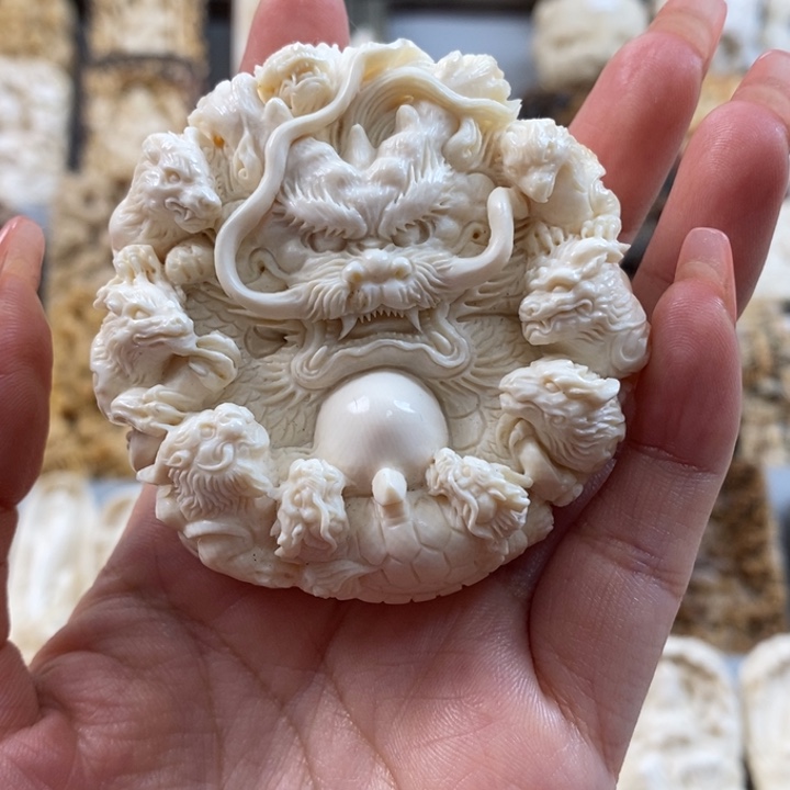 ✐***终猛犸象牙吊坠龙生九子