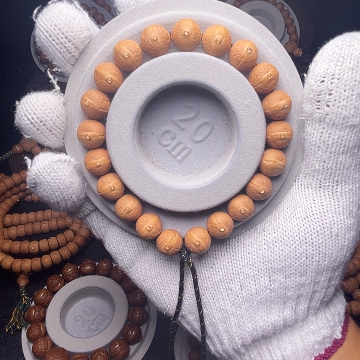 凤眼菩提手串12mm实心玉化皮