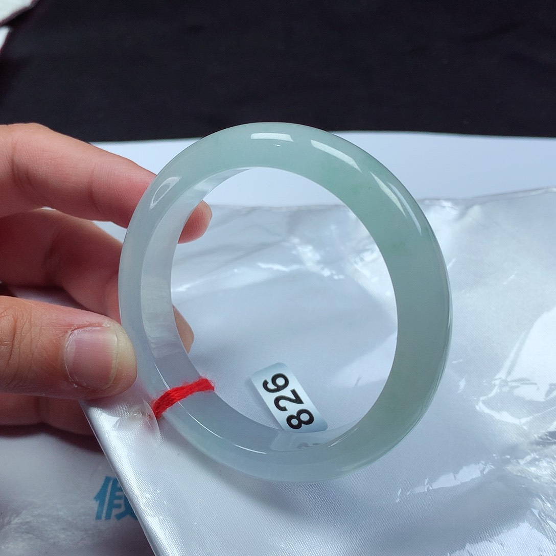 翡翠未镶嵌手镯甜*点54正圈