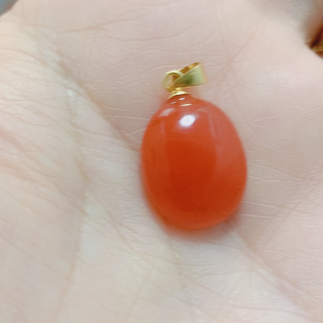 南红玛瑙银S925镶嵌吊坠(不含链)