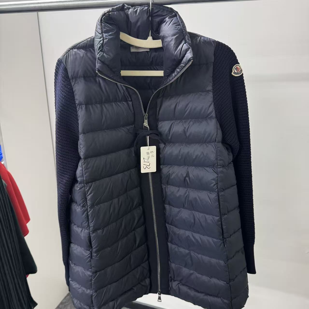 99新 MONCLER Moncler蒙口女款针织毛衣拼接羽绒服z173