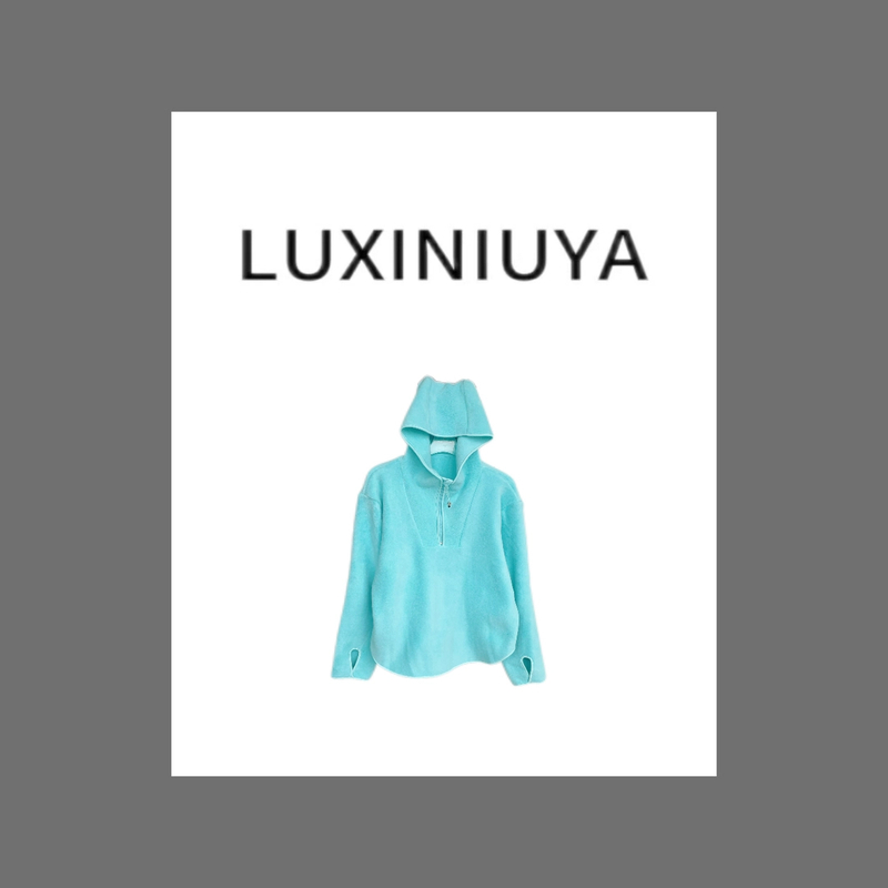 【LUXINIUYA】暖暖恋人双面绒 连帽上衣 保暖卫衣#CX2308