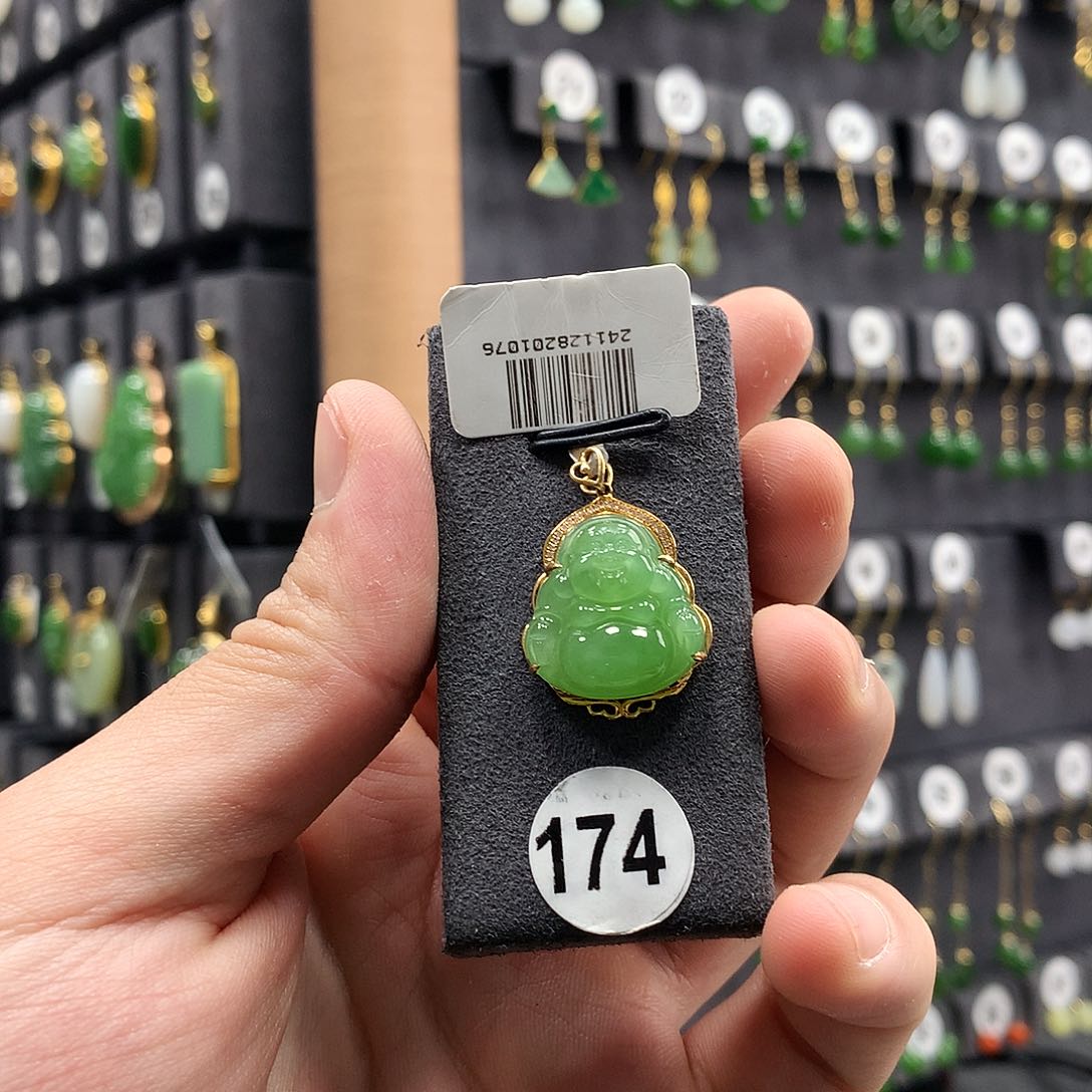 和田玉颈饰18K金镶嵌