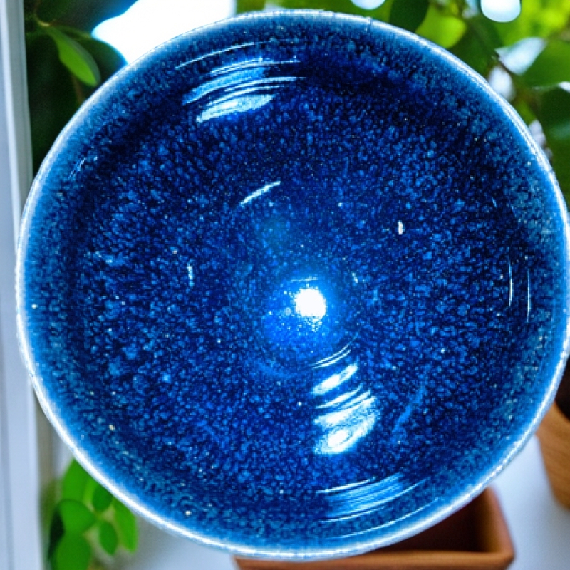 国礼龙窑柴烧建安盏非遗传承人手工艺收藏品蓝色柴烧鹧鸪盏