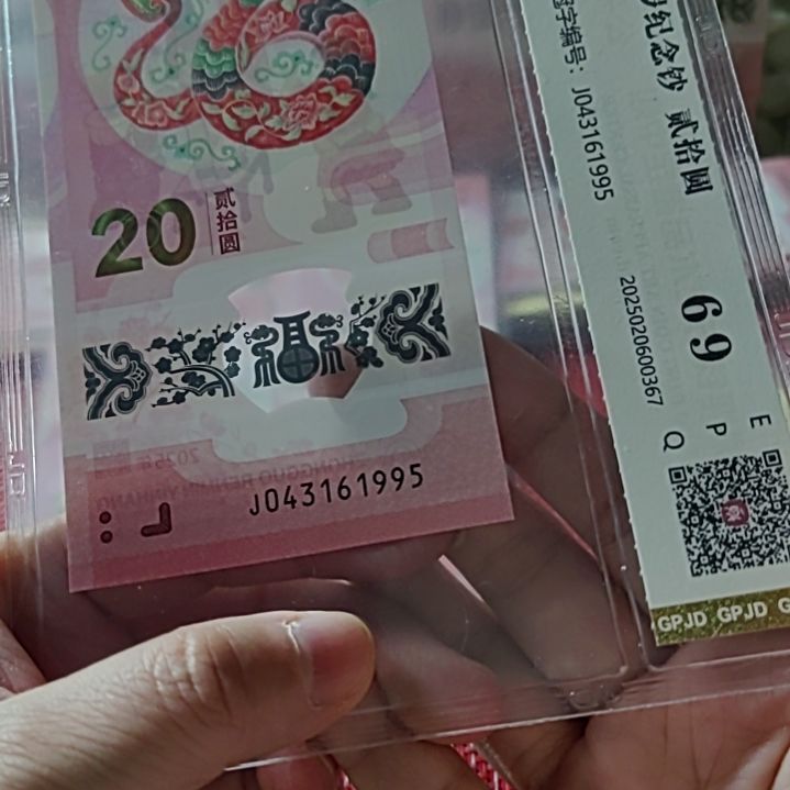 塑料小蛇钞年份号43161995评级