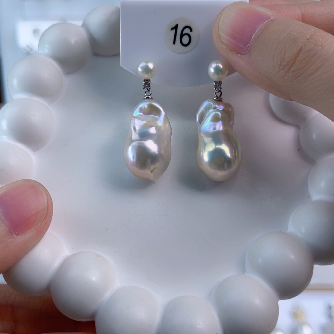 淡水珍珠耳饰未镶嵌青*了