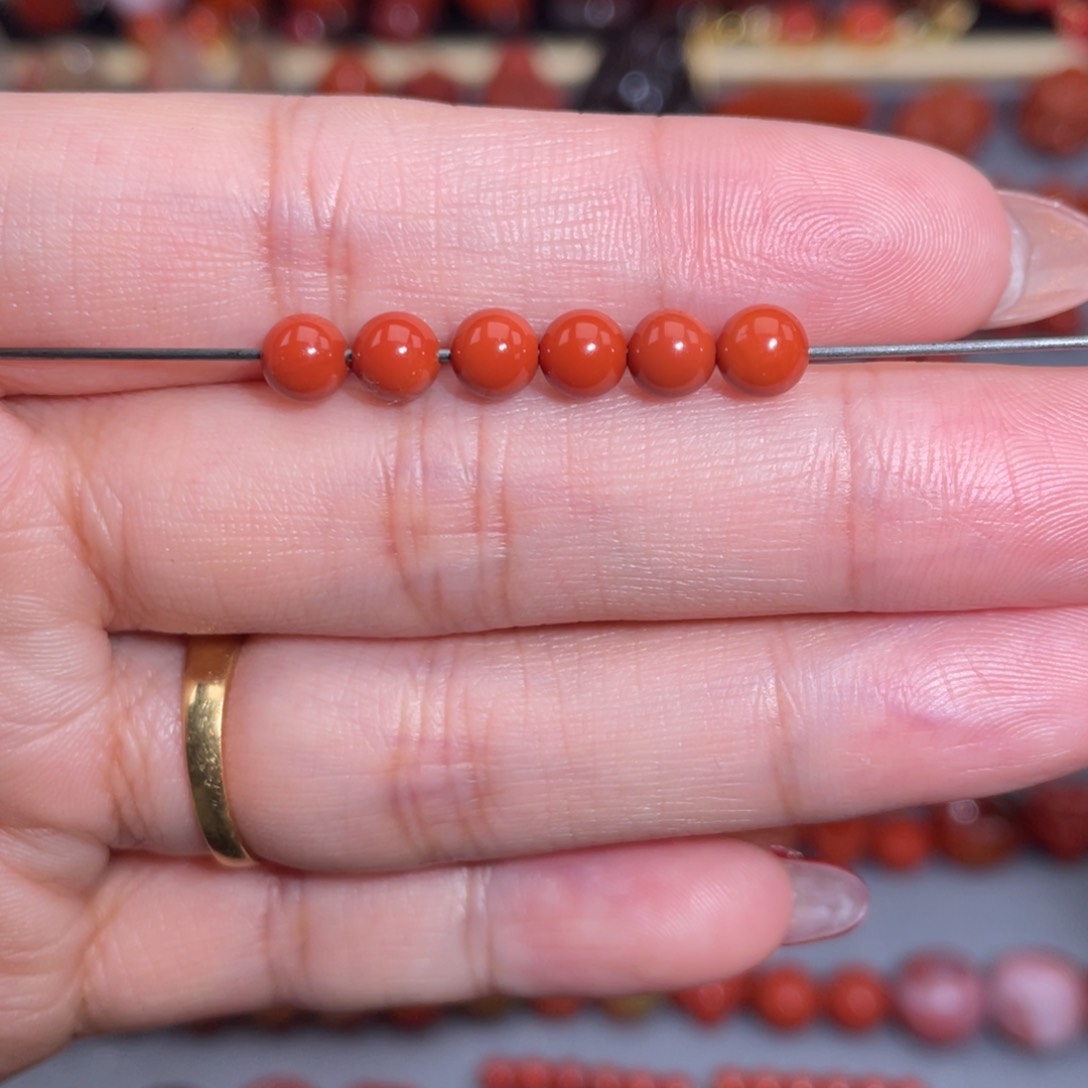 南红玛瑙满色满肉弟子珠5未镶嵌