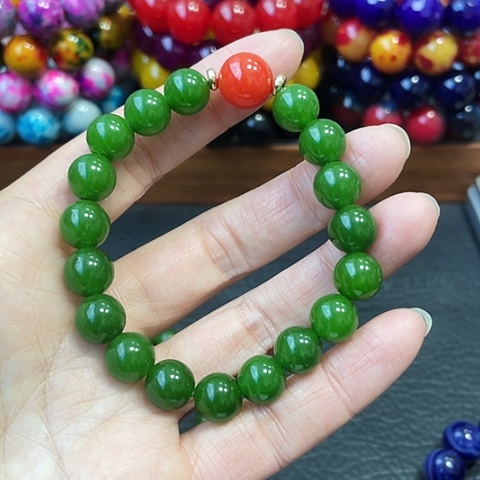 玛瑙未镶嵌手饰极光绿10