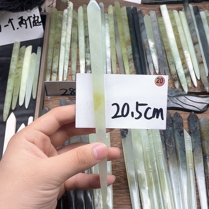 蛇纹石玉发饰合金