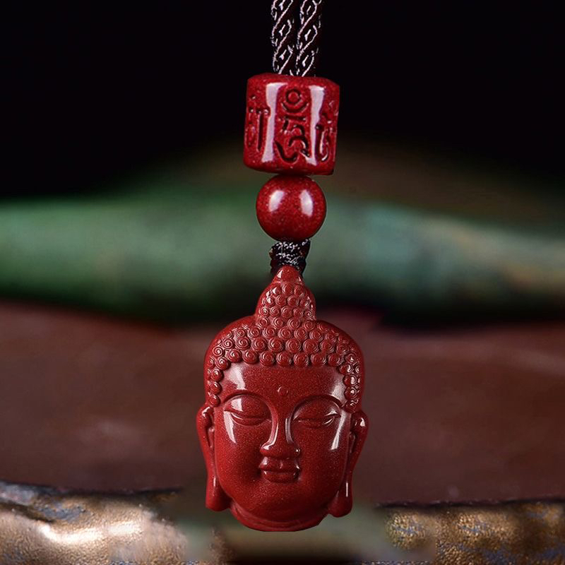 含辰砂工艺品高含量朱砂如来佛头（身带佛头，万事不愁）