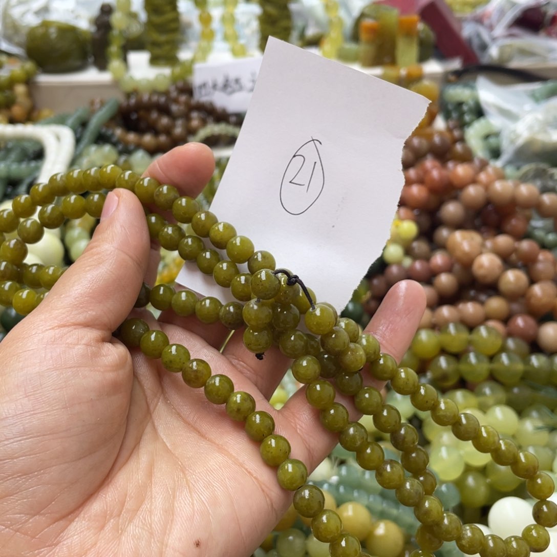 蛇纹石玉手链合金