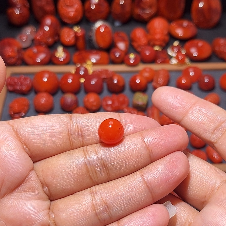 南红玛瑙未镶嵌配饰保山柿子红圆珠11.3mm