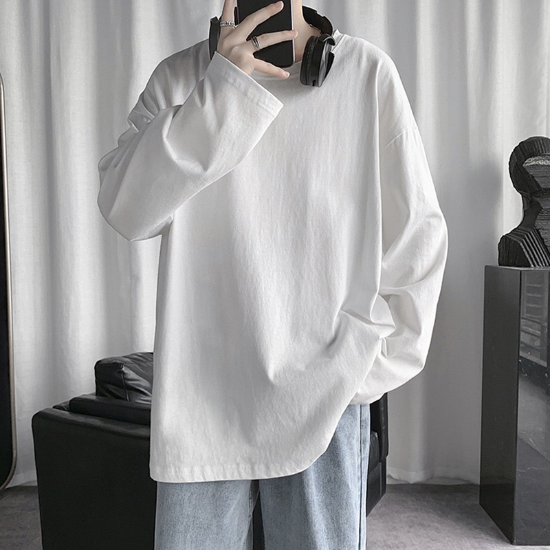 （拍1发3）定制款白色t恤男长袖春秋季宽松休闲