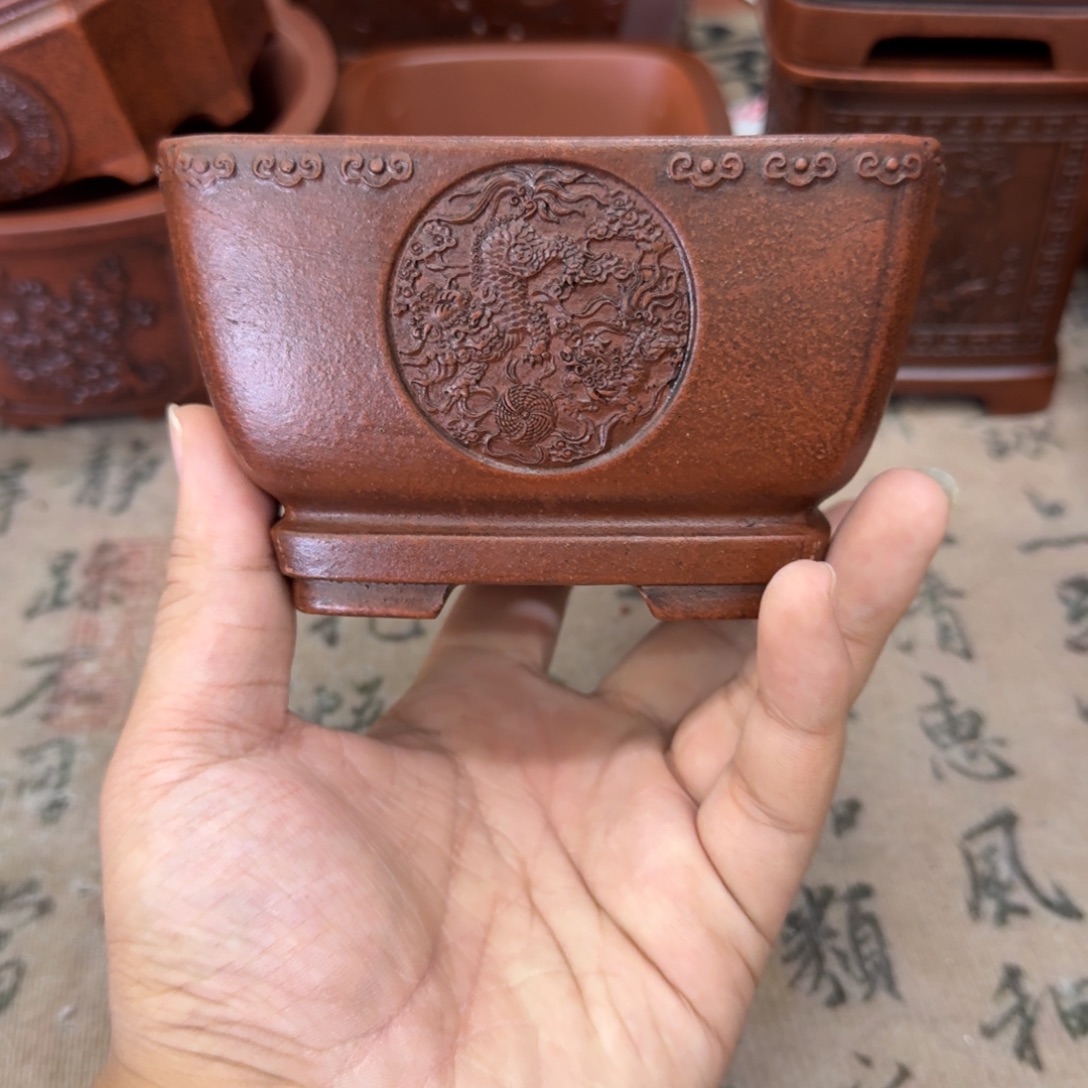 紫砂花盆11.5x6.5内经紫砂花盆