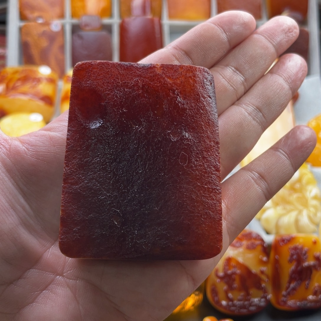 酷***哥定制琥珀未镶嵌定制款天然琥珀蜜蜡