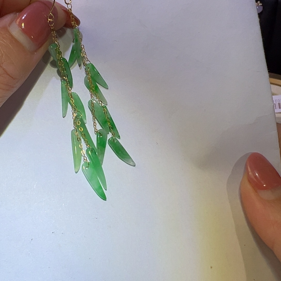 翡翠颈饰18K金镶嵌耳环