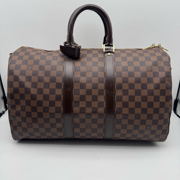 95新 LouisVuitton/路易威登 97新棕棋盘格旅行袋2731/keepall45