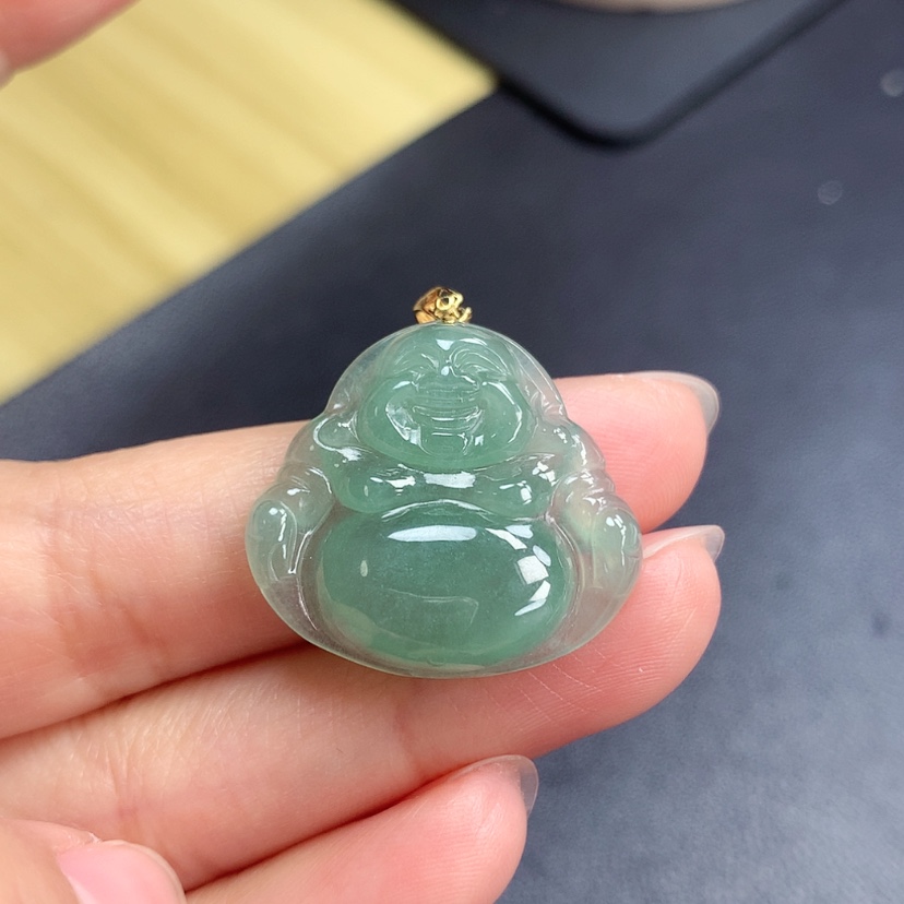 【闪购商品】翡翠吊坠(赠链)18K金镶嵌