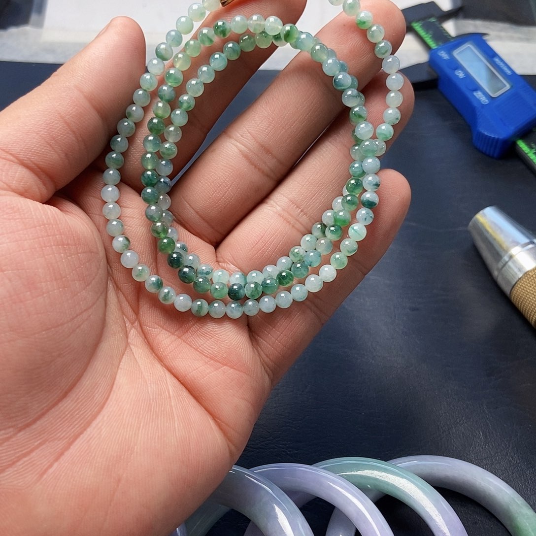 定制翡翠未镶嵌天然翡翠项链