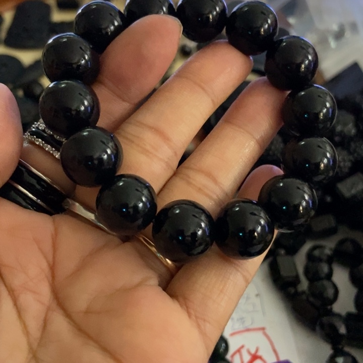 翡翠未镶嵌手链墨翠15