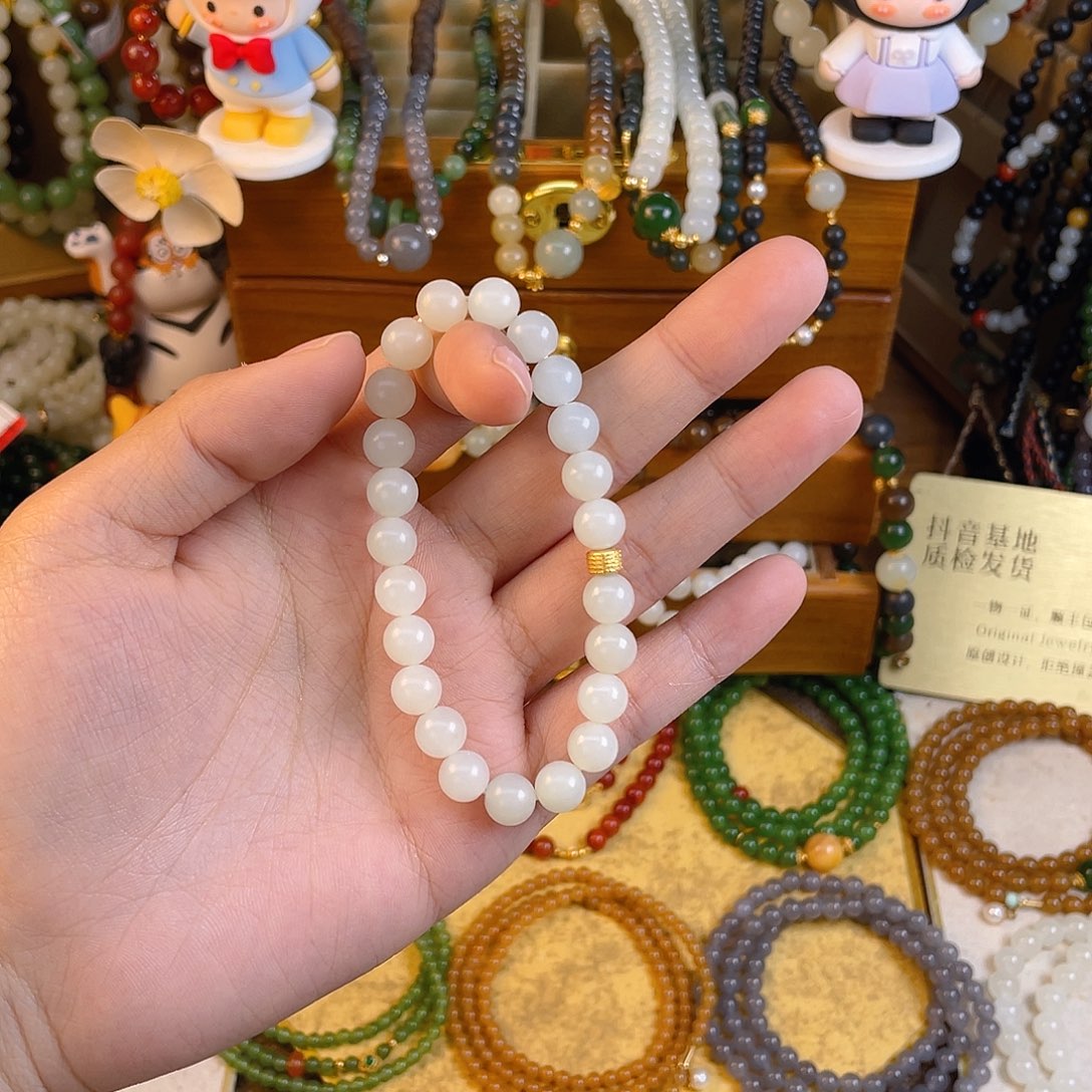 和田玉单圈手串未镶嵌