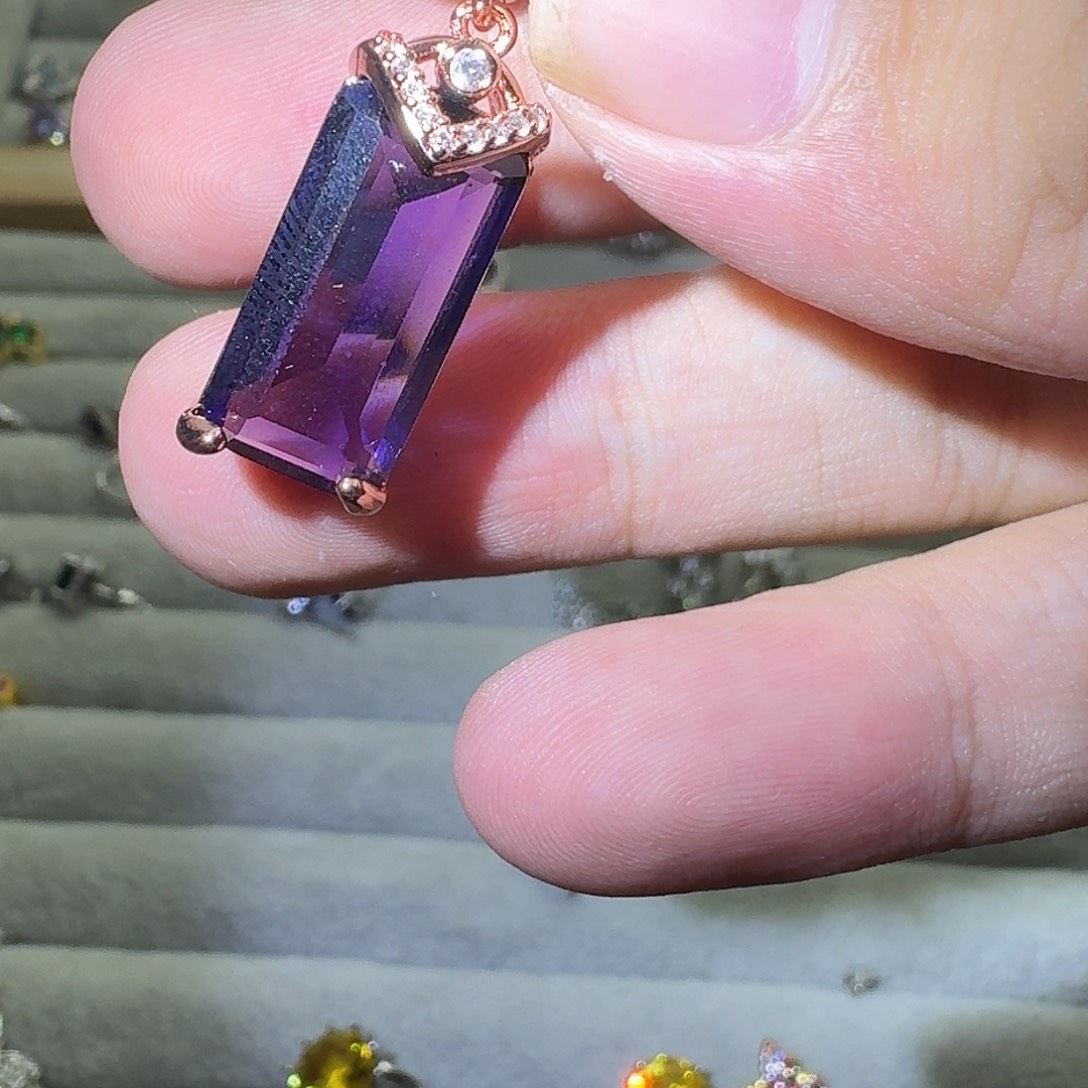 银S925镶嵌戒指水晶