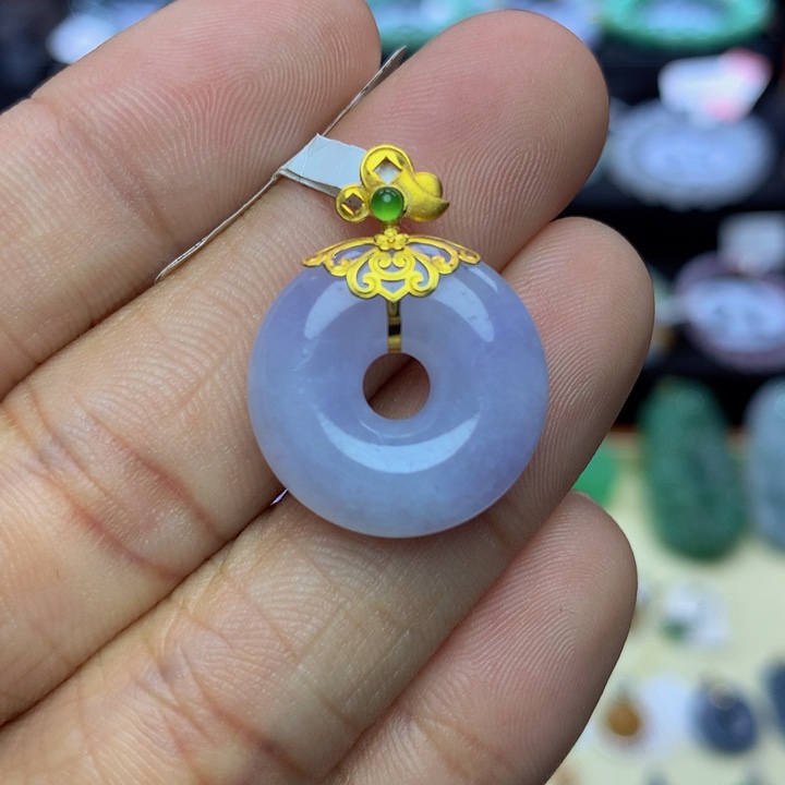 翡翠手链18K金镶嵌翡翠 