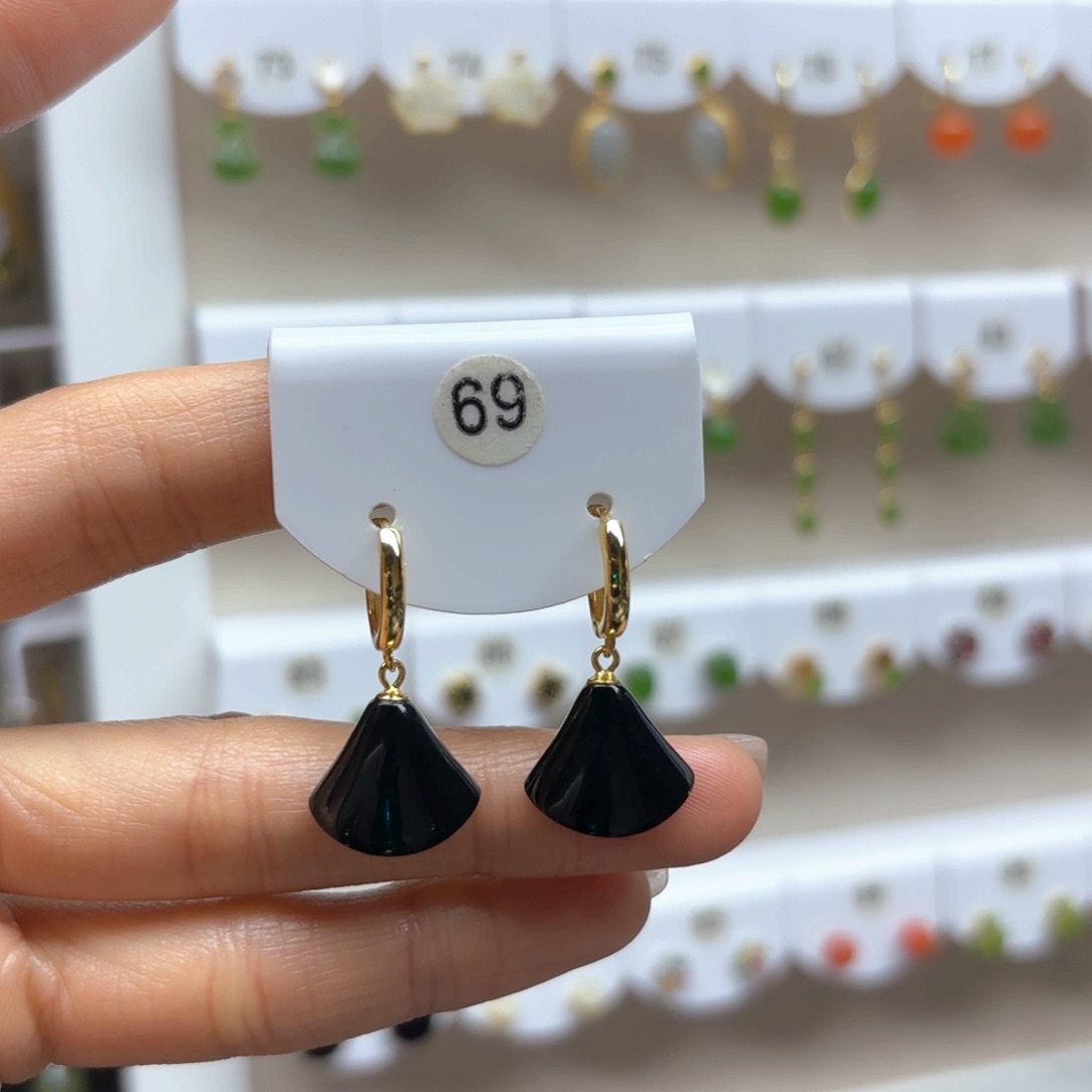 和田玉耳饰银S925镶嵌2